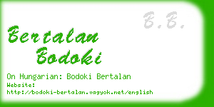 bertalan bodoki business card